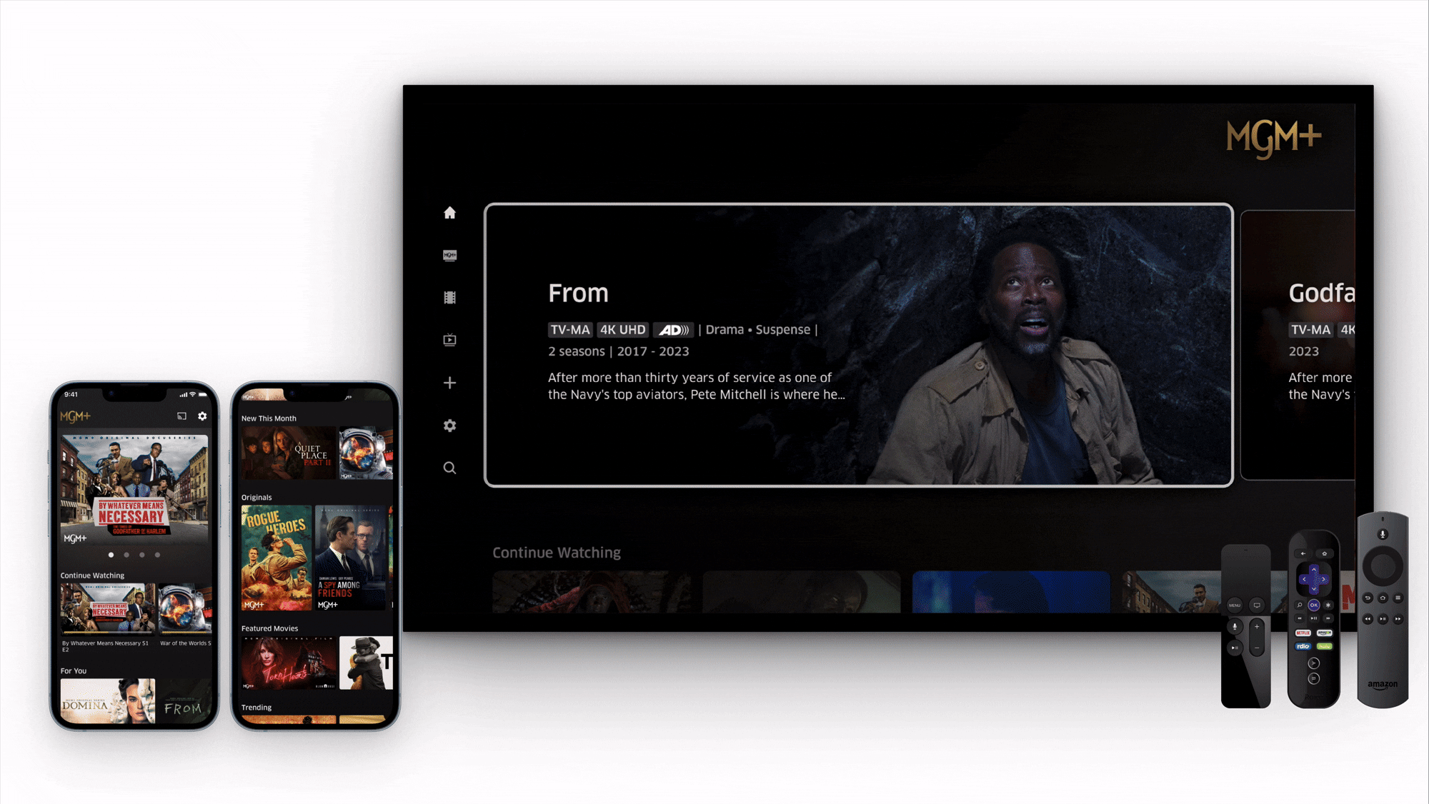 Content discovery carousel system in action on TV and mobile